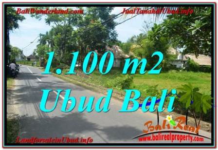 JUAL MURAH TANAH di UBUD BALI 1,100 m2 View Sawah, Sungai Kecil, Link. Villa