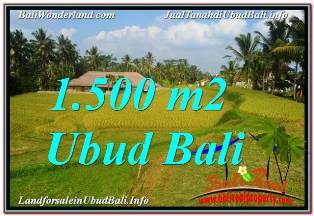 JUAL TANAH di UBUD BALI 1,500 m2 VIEW SAWAH, LINGKUNGAN VILLA