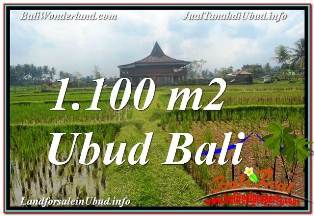 JUAL MURAH TANAH di UBUD BALI 1,100 m2 VIEW SAWAH, LINGKUNGAN VILLA
